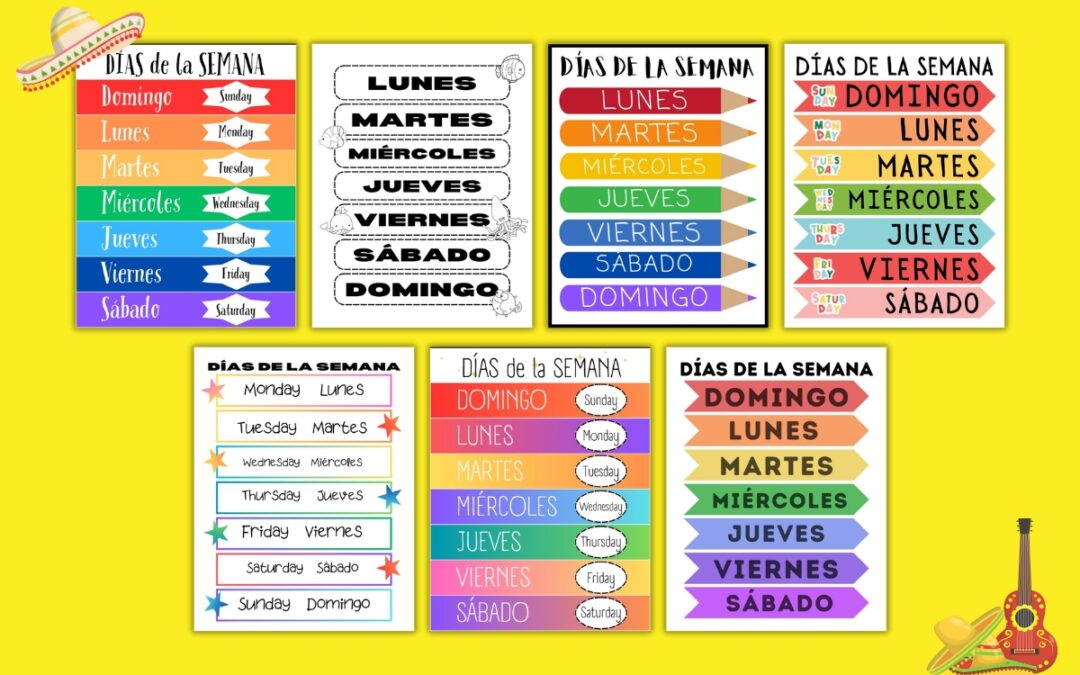 Free Printable Spanish Days of the Week Charts