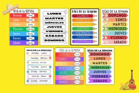 Free Printable Spanish Days Of The Week Charts