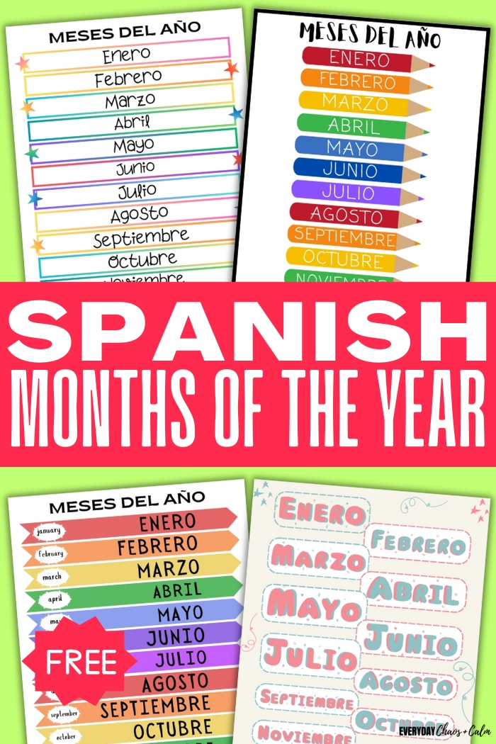 spanish months charts
