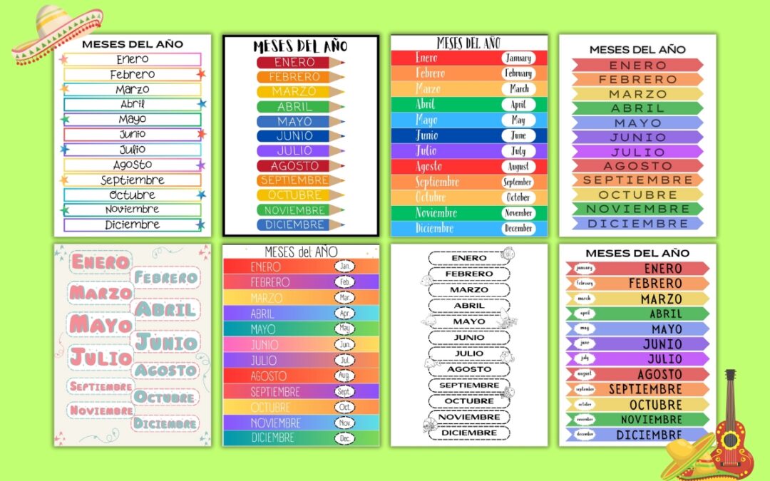 Free Printable Spanish Months of the Year Charts