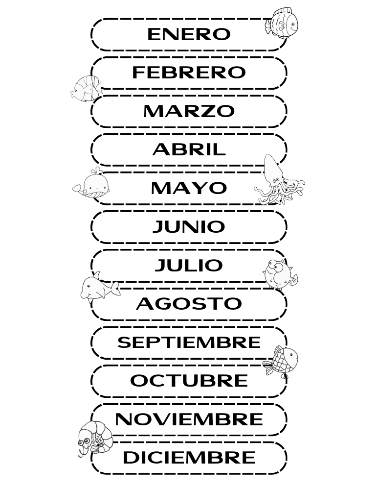 Months Spanish Months Spanish