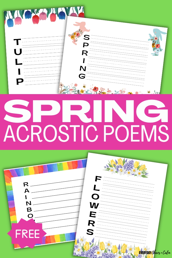 spring acrostic poem templates