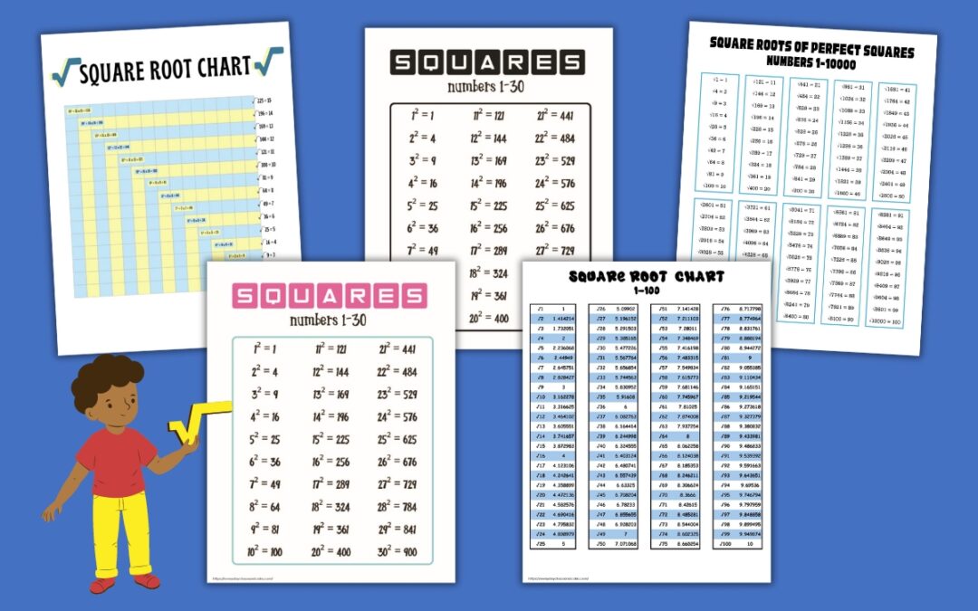 Free Printable Square Root Charts