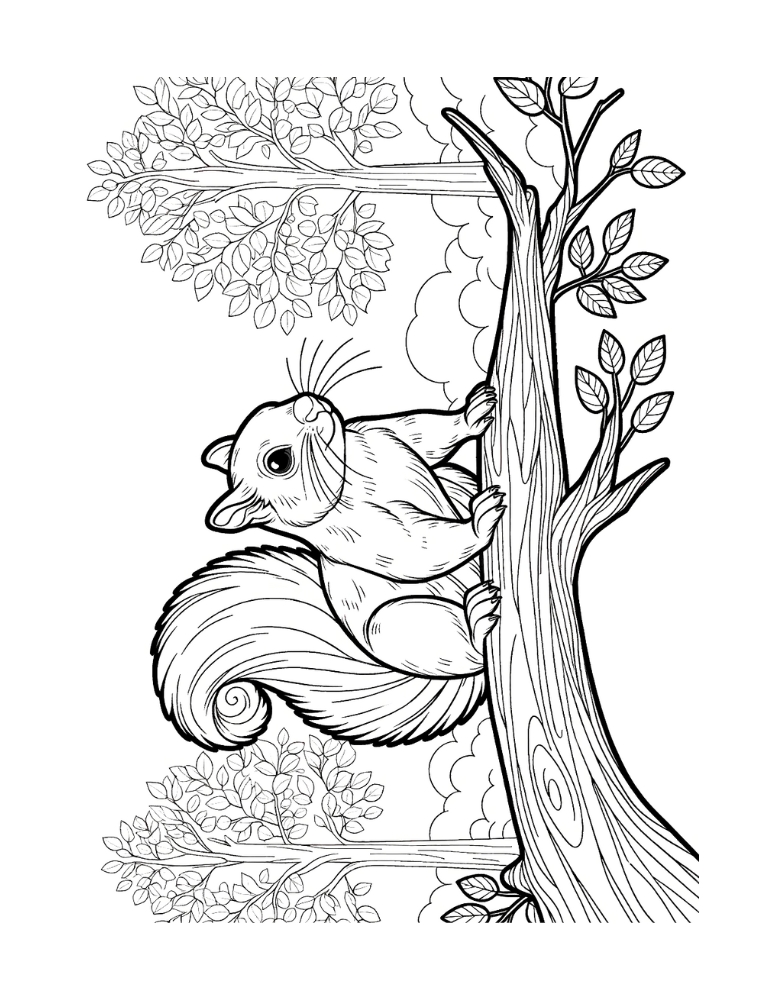 Free Squirrel Coloring Pages For Kids