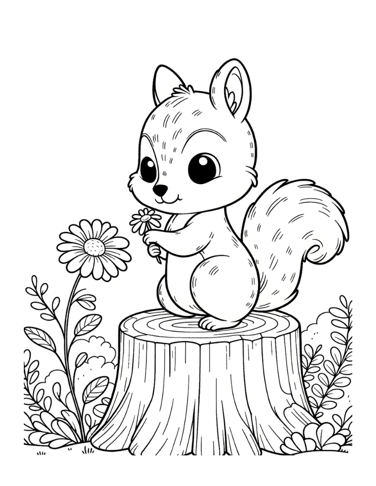 Squirrel Coloring Page