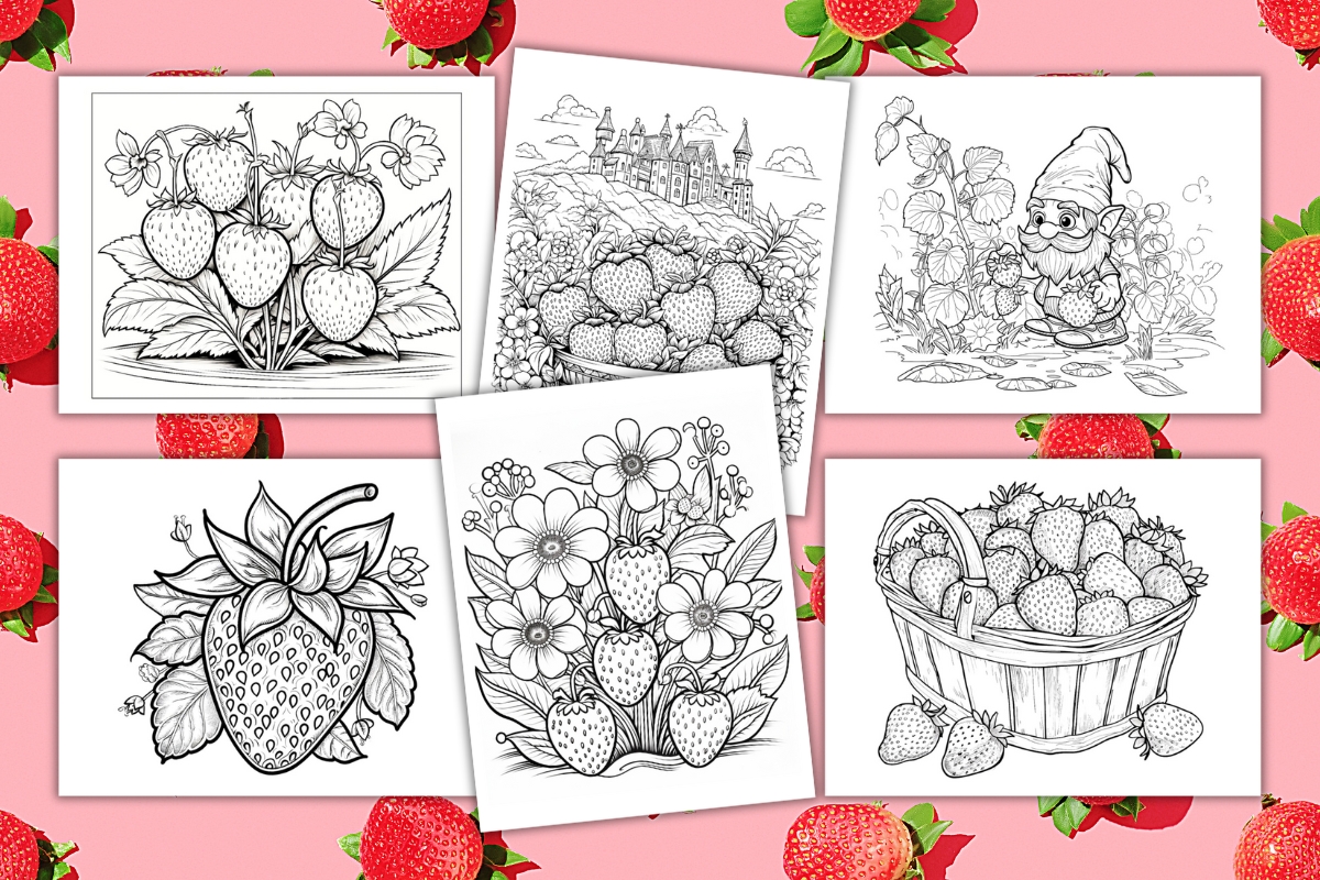 strawberry coloring pages example pages