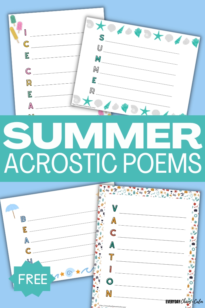 summer acrostic poem templates