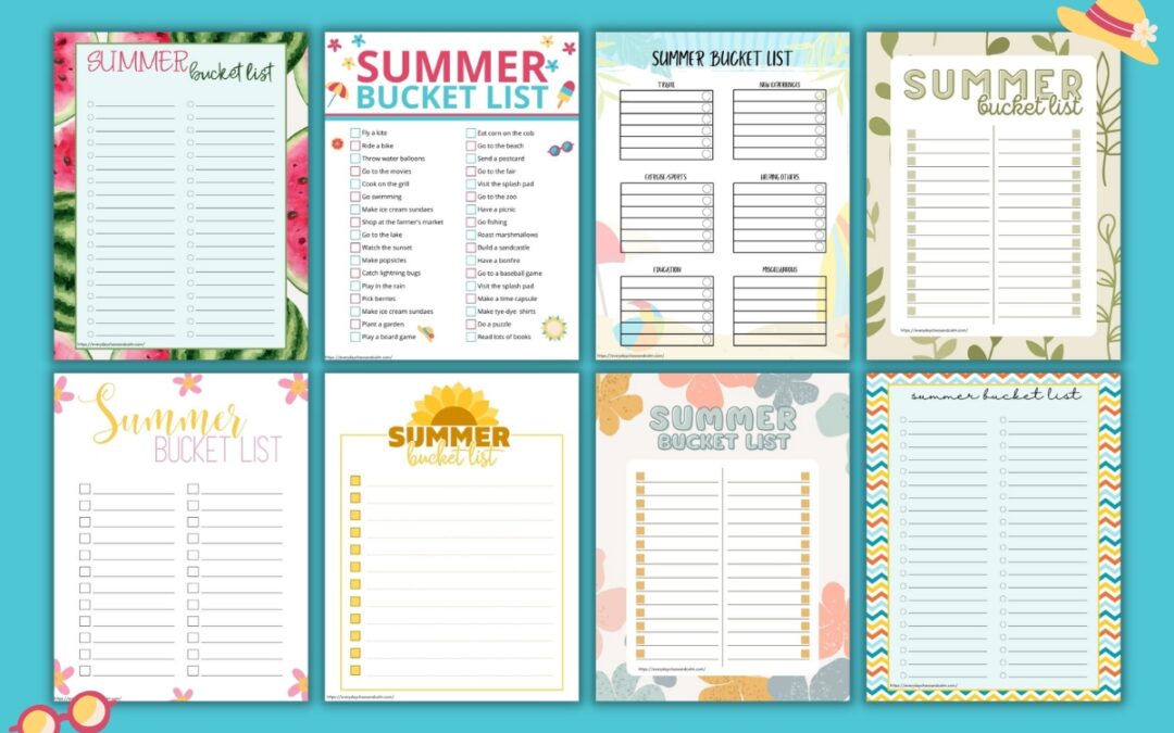 Free Printable Summer Bucket Lists