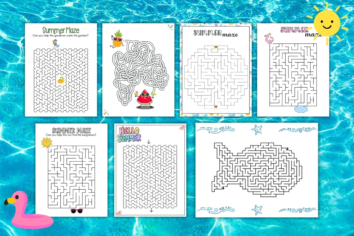 Free Printable Summer Mazes
