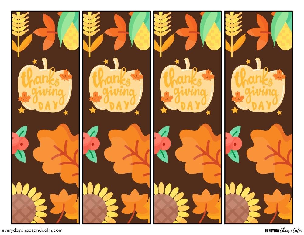 Printable Thanksgiving Bookmarks! Free printable Thanksgiving bookmarks for coloring, printing, school or classroom, pdf, elementary grades, print, download.
