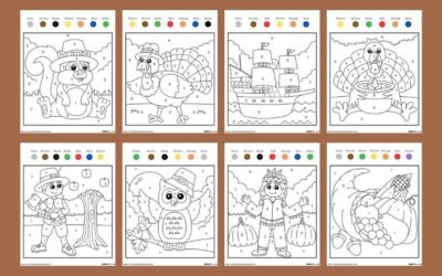 11 Free Thanksgiving Color By Number Pages for Kids