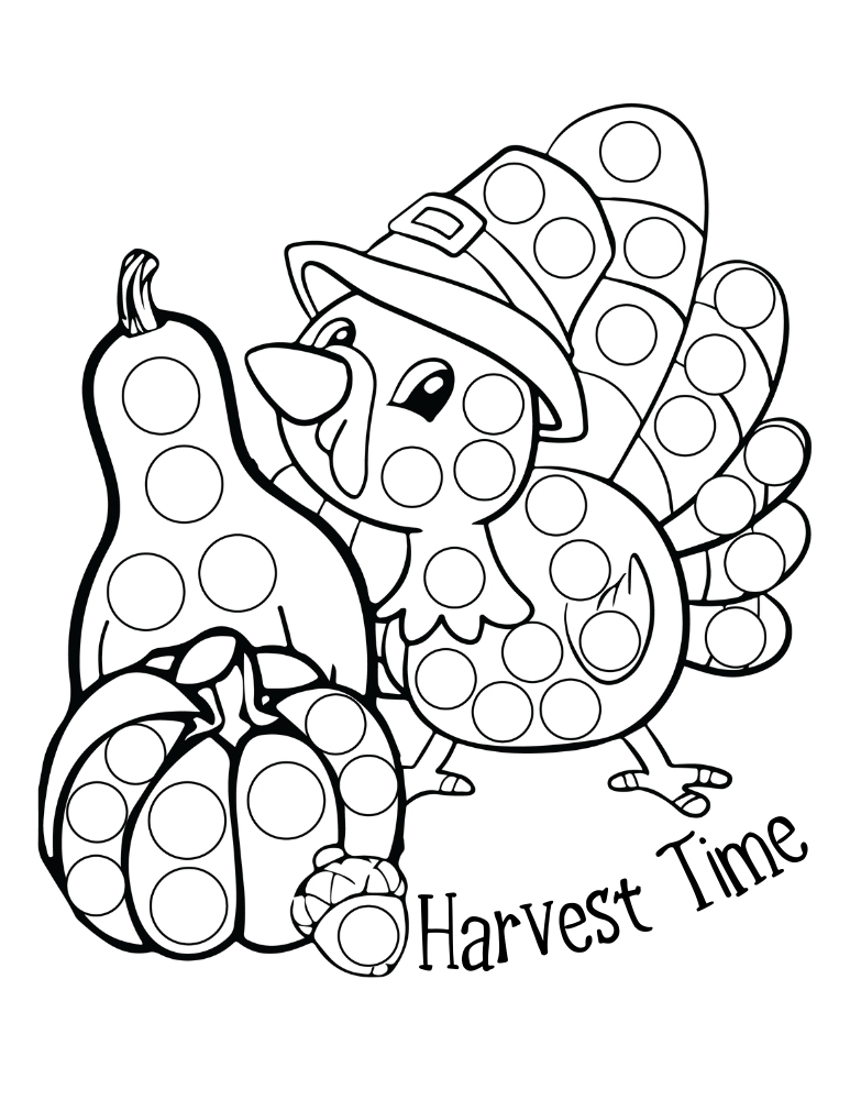 Thanksgiving dot marker printables, education printable, PDF, instant download, kids
