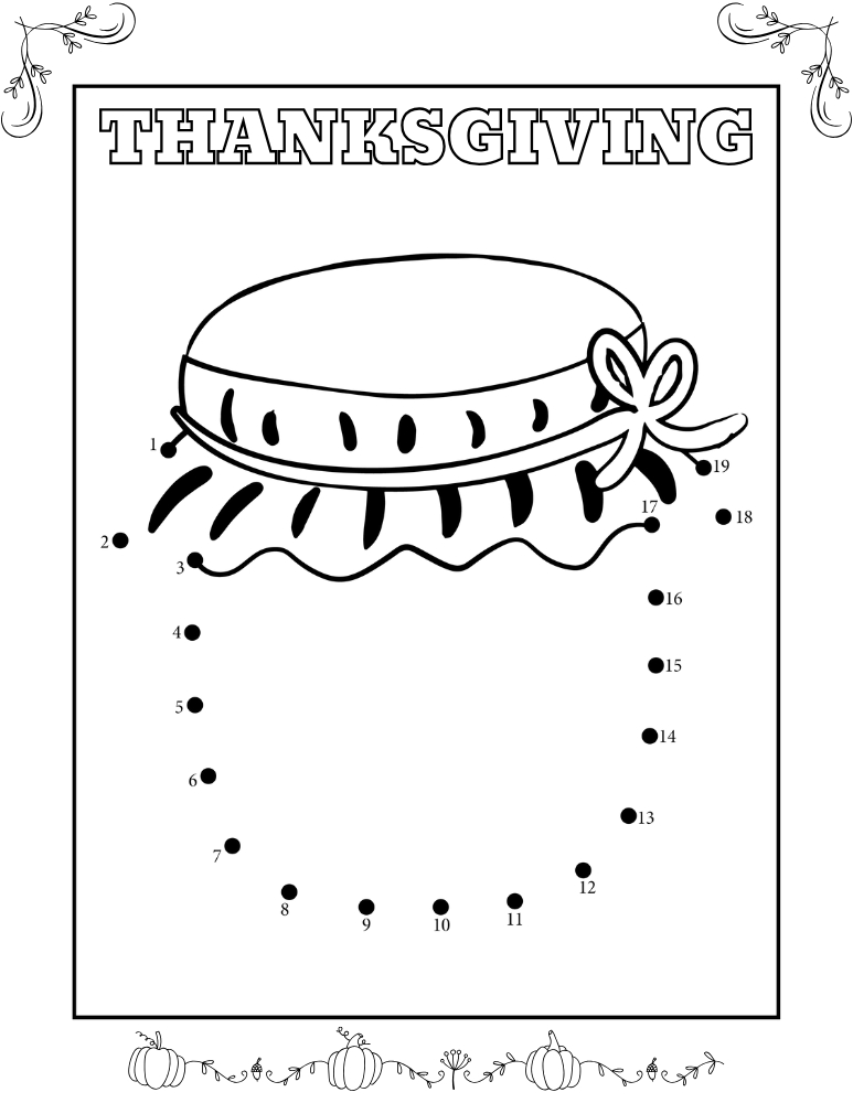 Thanksgiving Dot to Dot Printables, education printable, PDF, instant download, kids