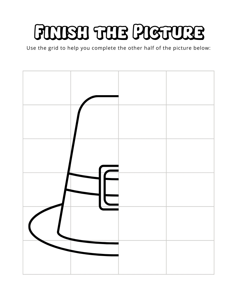 thanksgiving finish the picture worksheets, education printable, PDF, instant download, kids