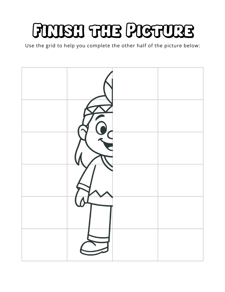 thanksgiving finish the picture worksheets, education printable, PDF, instant download, kids