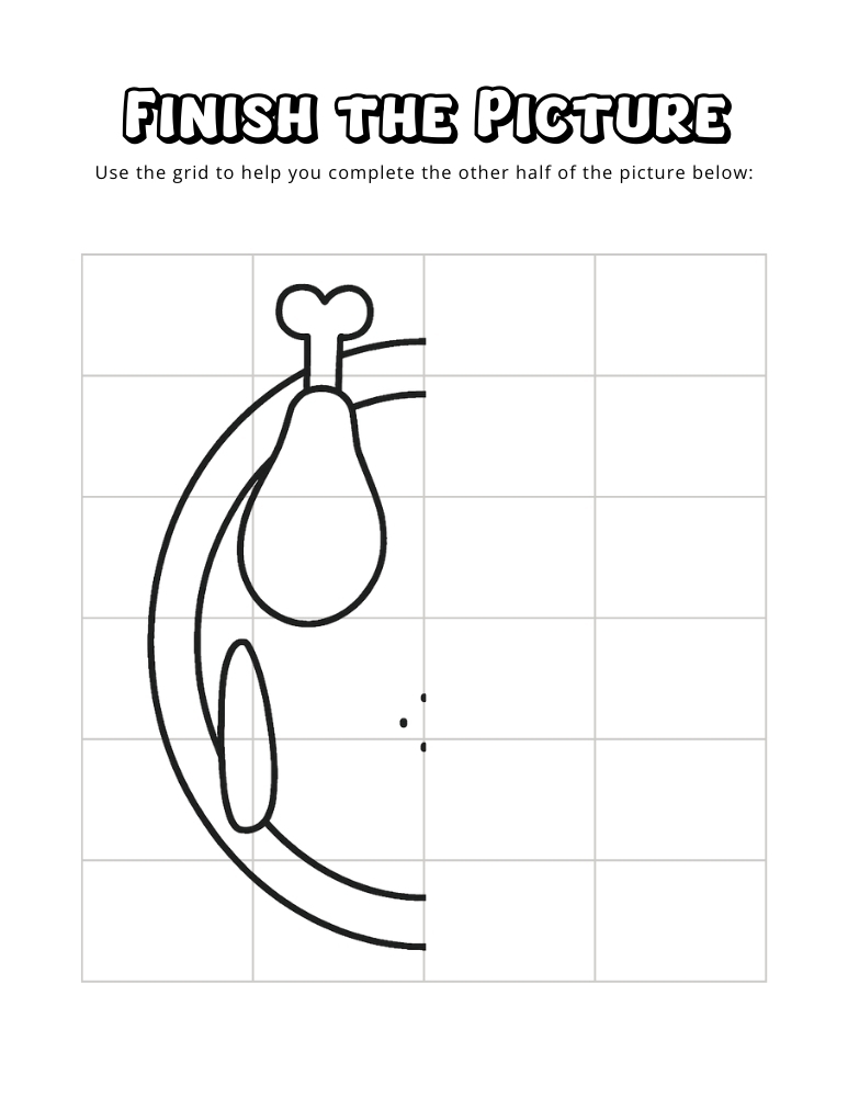 thanksgiving finish the picture worksheets, education printable, PDF, instant download, kids