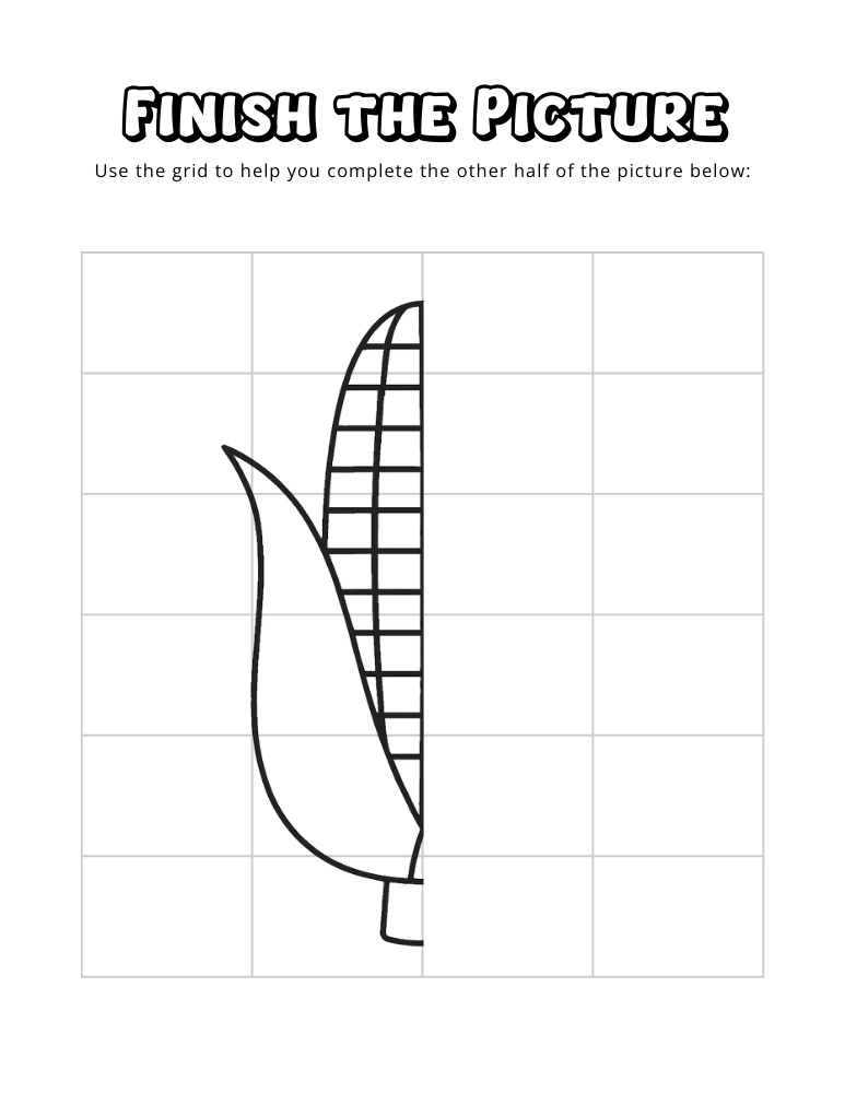 thanksgiving finish the picture worksheets, education printable, PDF, instant download, kids