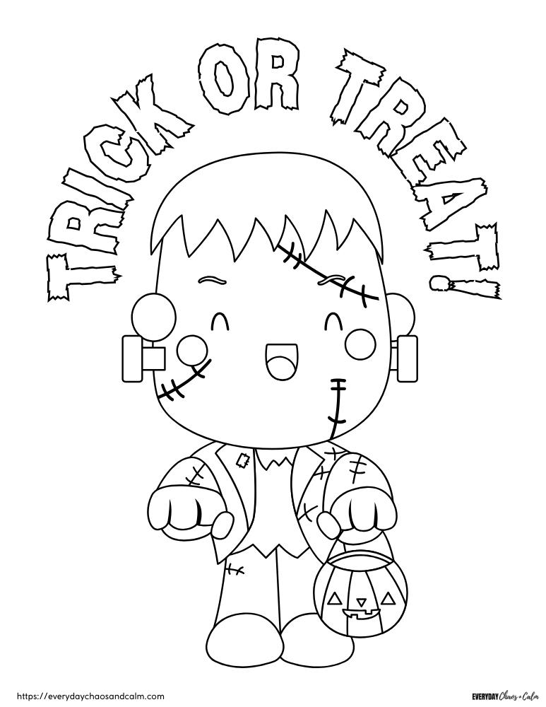 Trick or Treat Coloring Page Free printable Trick or Treat coloring pages, pdf, for kids, print, download.
