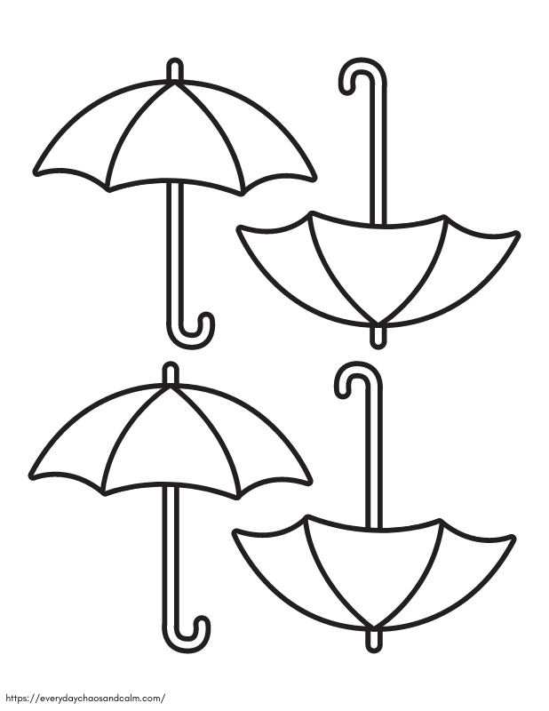 printable umbrella template for crafts and decoration
