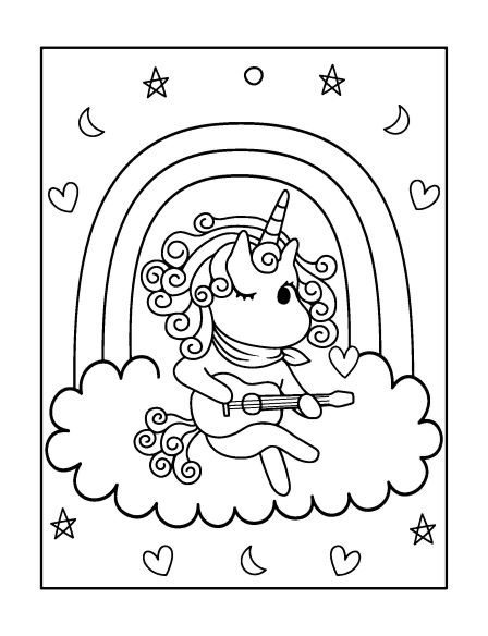 Free Unicorn Coloring Pages For Kids