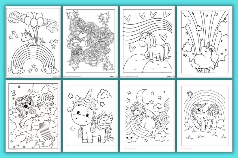 unicorn coloring pages example pages

