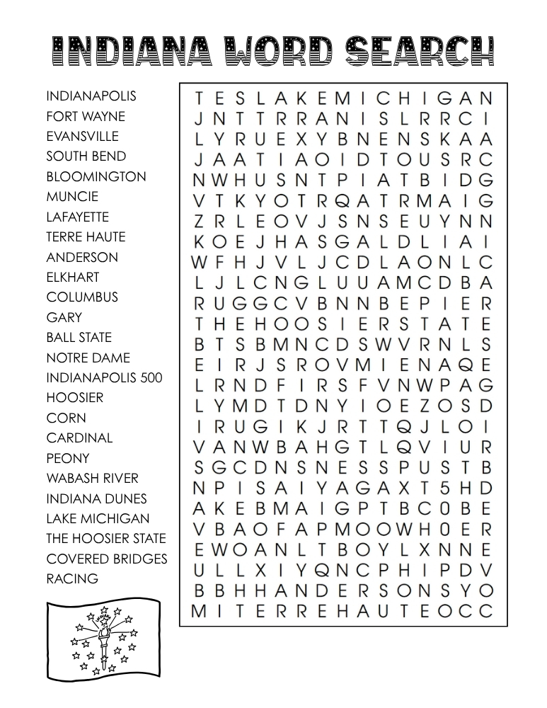 US states word search, geography, education printable, PDF, instant download, 