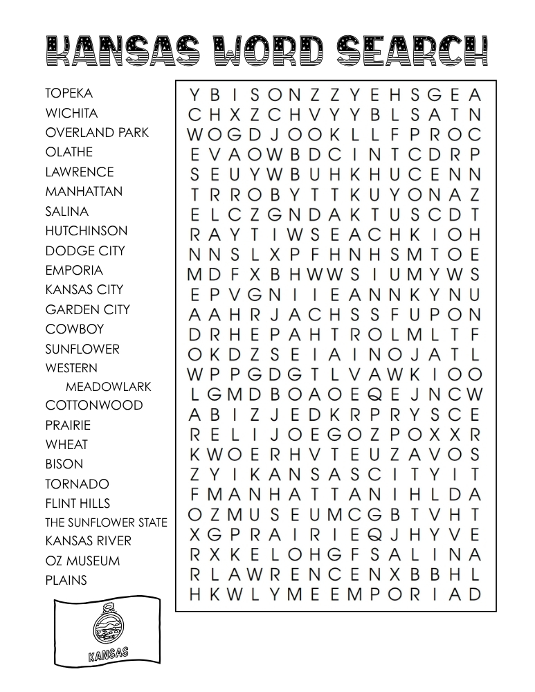 US states word search, geography, education printable, PDF, instant download, 