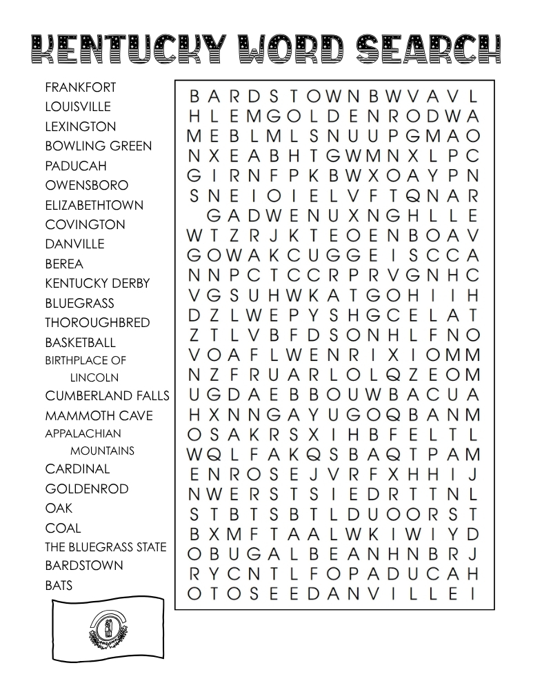US states word search, geography, education printable, PDF, instant download, 