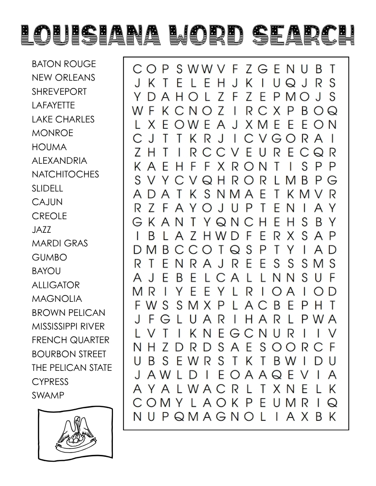 US states word search, geography, education printable, PDF, instant download, 