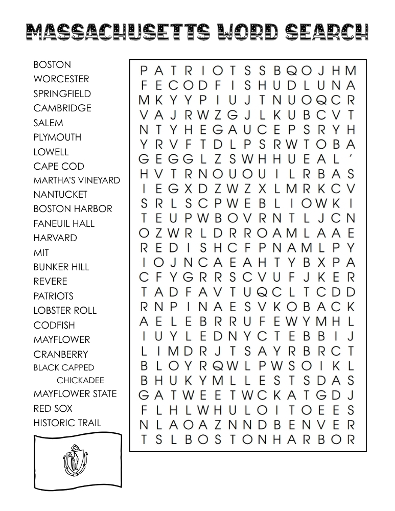 US states word search, geography, education printable, PDF, instant download, 