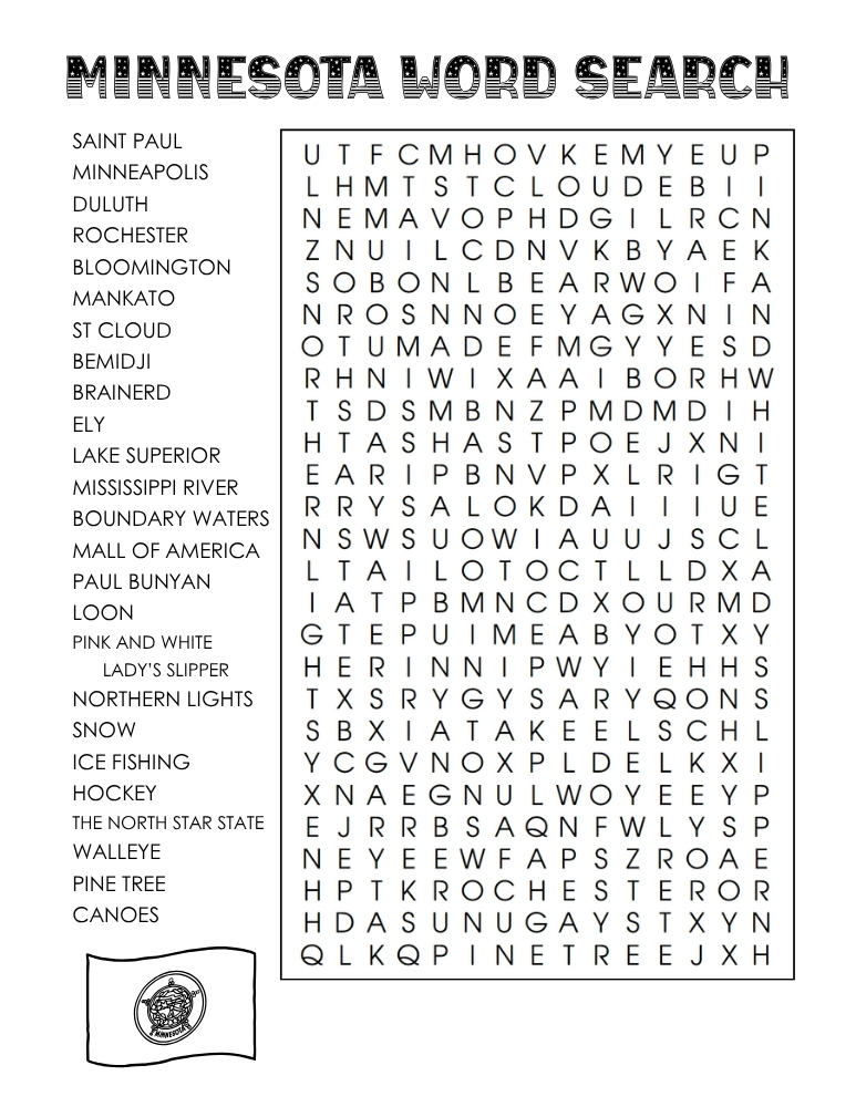 US states word search, geography, education printable, PDF, instant download, 