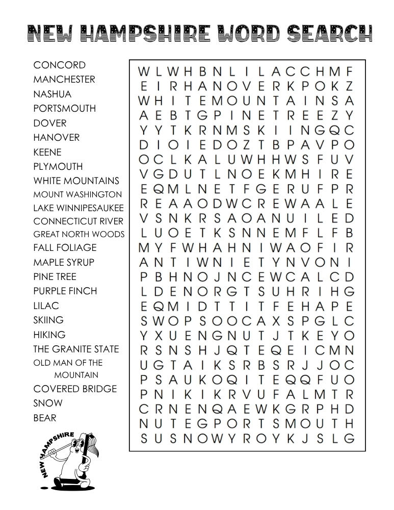 US states word search, geography, education printable, PDF, instant download, 