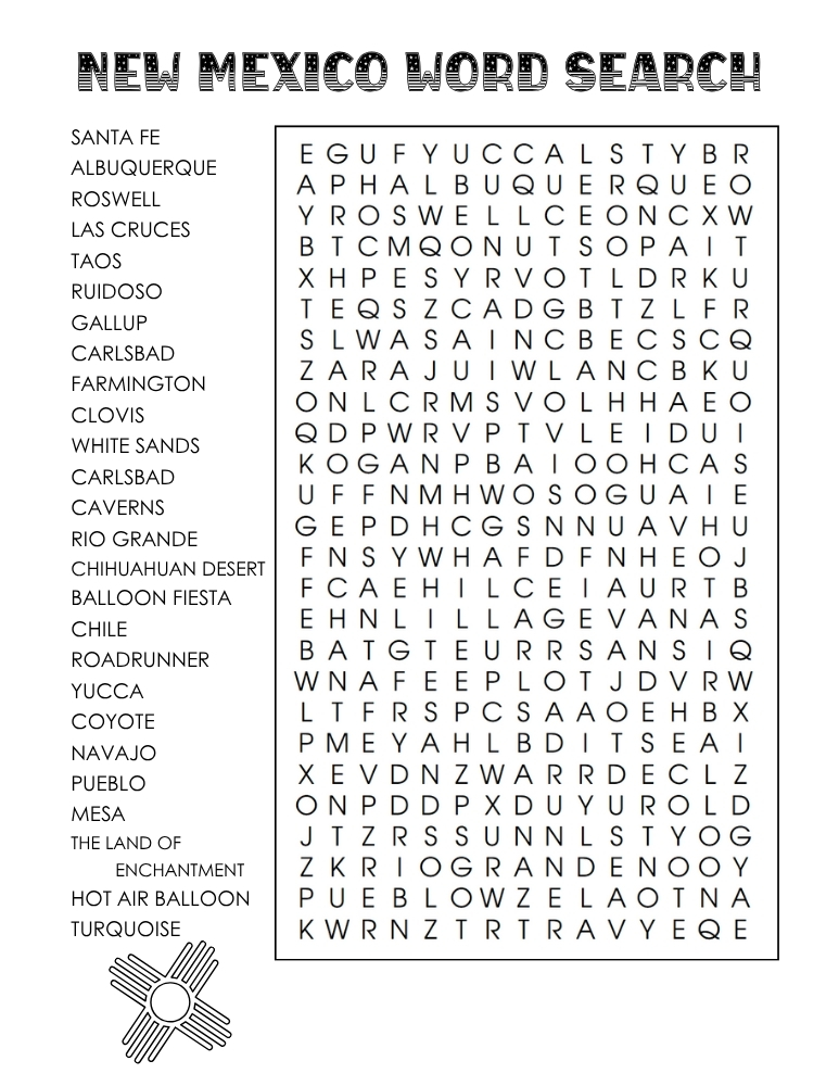US states word search, geography, education printable, PDF, instant download, 