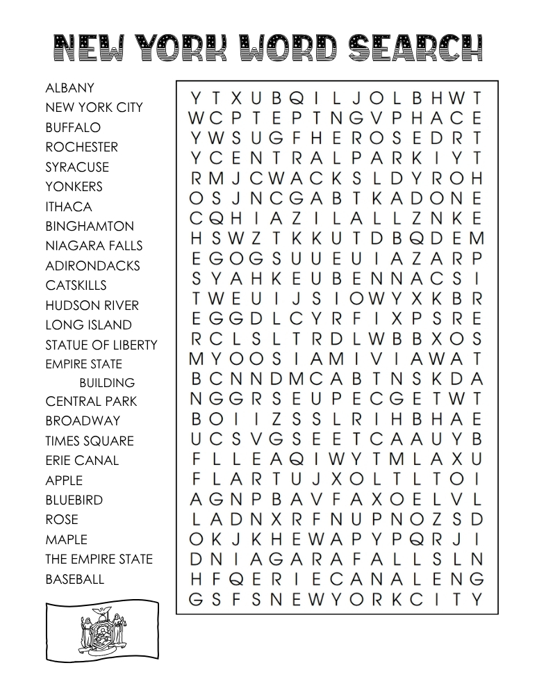 US states word search, geography, education printable, PDF, instant download, 