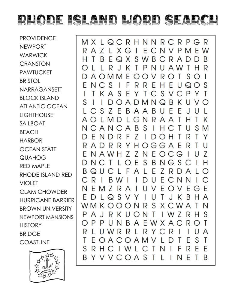 US states word search, geography, education printable, PDF, instant download, 