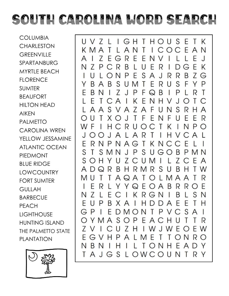 US states word search, geography, education printable, PDF, instant download, 