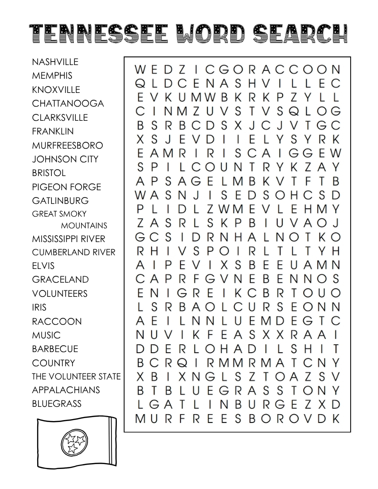 US states word search, geography, education printable, PDF, instant download, 