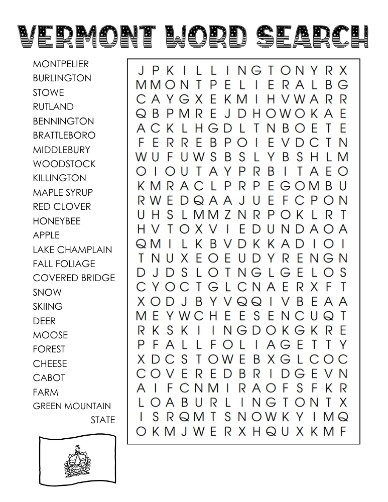 US states word search, geography, education printable, PDF, instant download, 