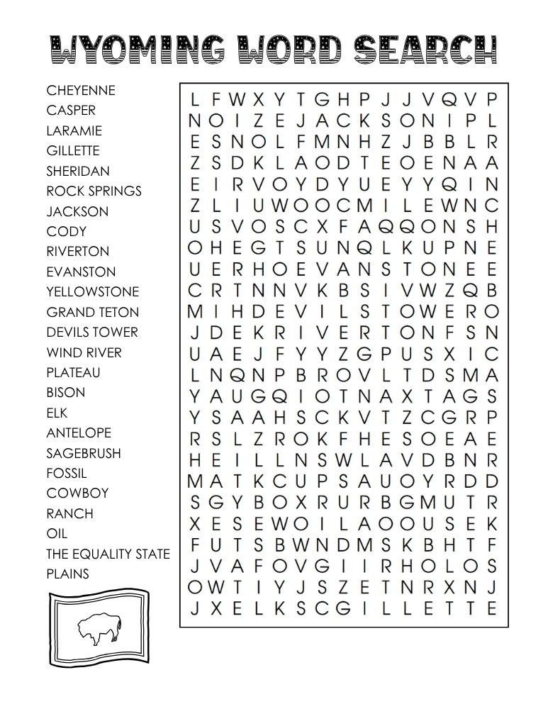 US states word search, geography, education printable, PDF, instant download, 