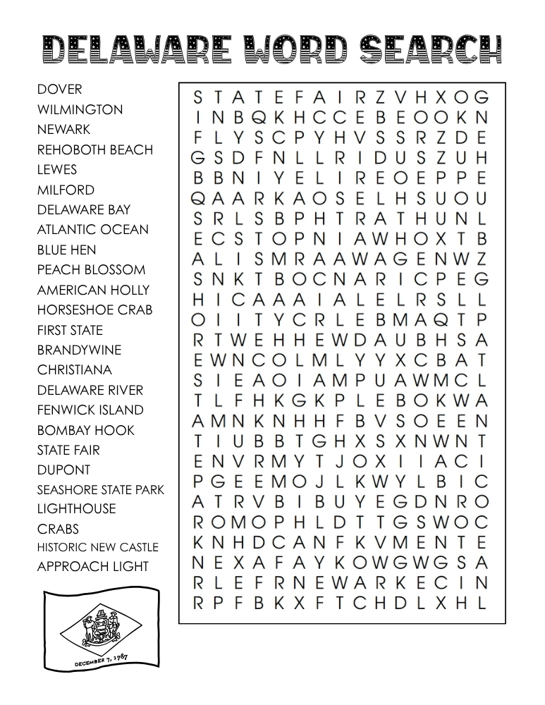 US states word search, geography, education printable, PDF, instant download, 