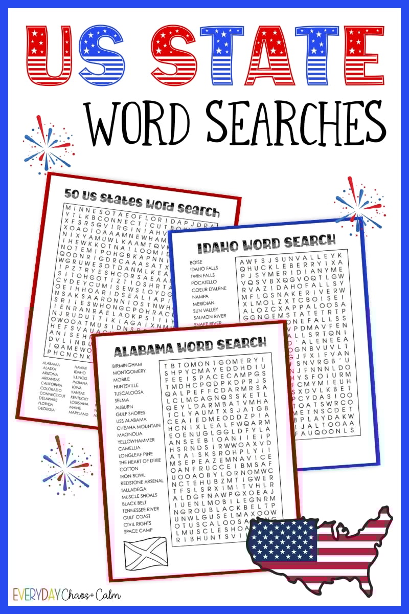 us state word searches