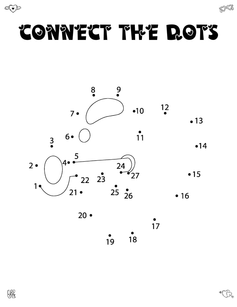 Valentine Dot to Dot Printables, education printable, PDF, instant download, kids