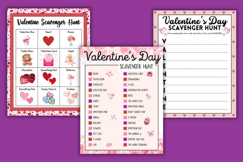 Free Printable Valentine Scavenger Hunt for Kids