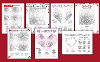 7 Free Printable Valentine Word Searches for Kids