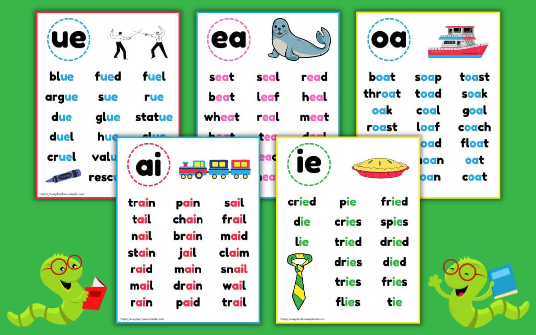 5 Free Printable Vowel Team Charts for Early Readers