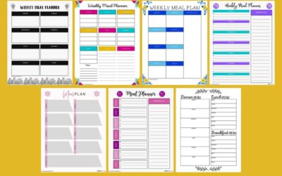 7 Printable Weekly Meal Planners with Shopping List
