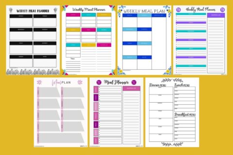 7 Printable Weekly Meal Planners With Shopping List