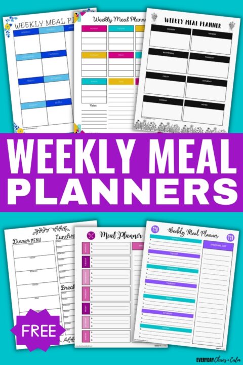 7 Printable Weekly Meal Planners With Shopping List