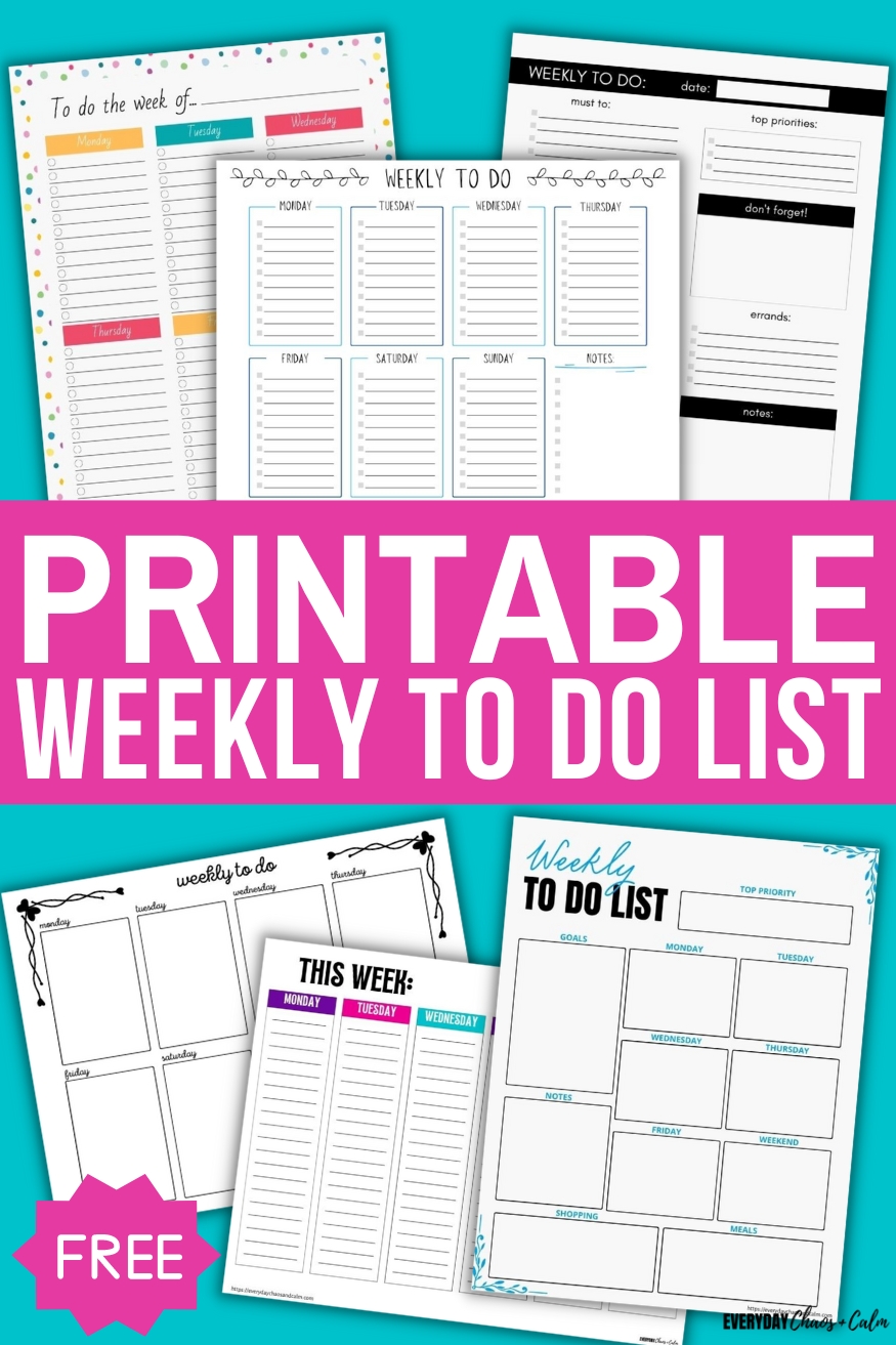 printable weekly to do list with example pages