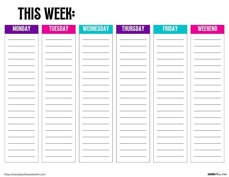 Simple Printable Weekly To Do List Template Free printable weekly to do list template, for organization, productivity, work or home, download.